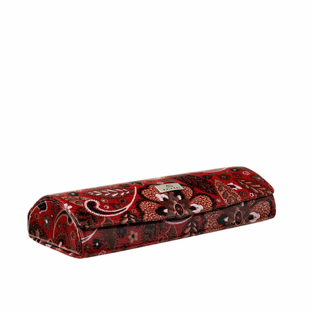 Etui skórzane na okulary BajuBaj w kolorowe kwiaty