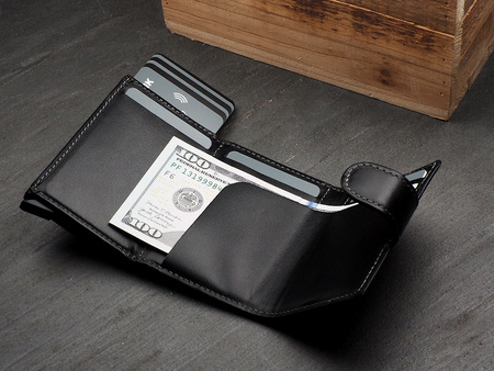 Portfel SOHO wykonany z delikatnej, ekskluzywnej skóry Italia czarny