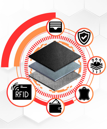 Portfel damski czerwony z RFID - elegancka skórzana torebka Peterson