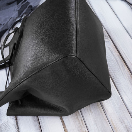 Torba shopper skórzana damska Paolo Peruzzi IN-64-BL czarna