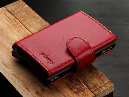 Portfel SOHO wykonany z delikatnej, ekskluzywnej skóry Italia czerwony