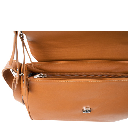 Torebka listonoszka Canaletto ze skóry naturalnej w kolorze koniakowym