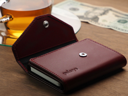 Portfel PORTER Go wykonany z miękkiej w dotyku skóry Italia wiśniowy