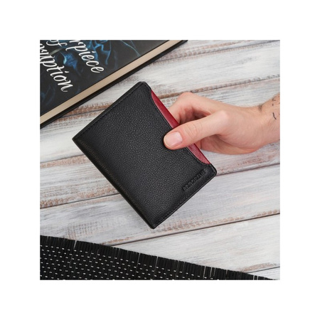 Portfel męski Skórzany RFID Brřdrene Czarny G-08/MN/BL