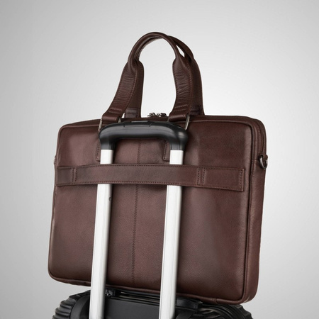 Torba skórzana na laptopa męska brązowa Paolo Peruzzi AL-09-BR