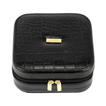 Kuferek Elegancki PATRIZIA w Czarnej Skórze Ekologicznej