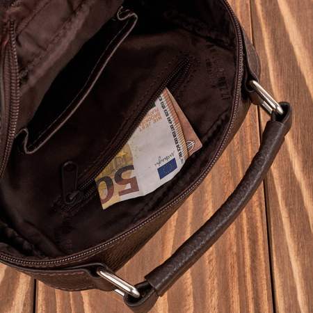 Saszetka skórzana męska brązowa Paolo Peruzzi T-128-BR do pracy