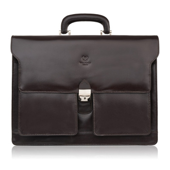Aktówka męska skórzana brązowa na ramię na laptopa Paolo Peruzzi