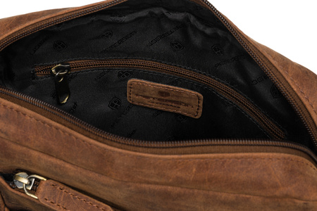 Listonoszka męska brązowa z naturalnej skóry - Peterson