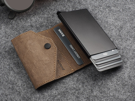 Portfel PORTER Go wykonany z wodoodpornego papieru Wash Paper brązowy