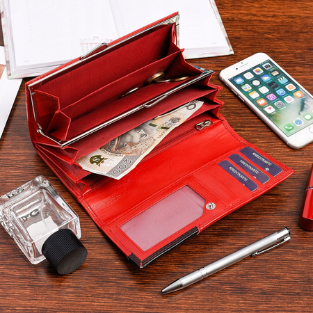 Damski skórzany portfel duży RFiD BELTIMORE