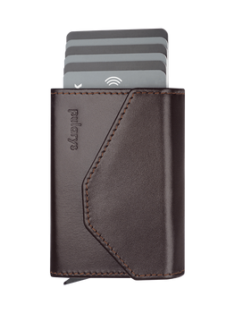 Portfel PORTER Go wykonany z miękkiej w dotyku skóry Italia brązowy