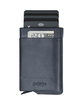 Portfel GOBI Wykonany z roślinnie garbowanej skóry Nomad granatowy