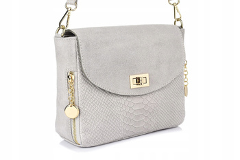 Włoska Torebka Skórzana listonoszka skóra węża