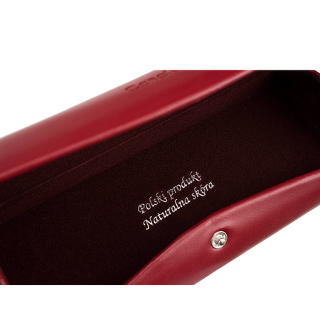 Etui na okulary Canaletto z eleganckiej skóry - czerwone, polskie rękodzieło