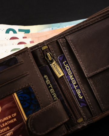 Portfel męski skórzany Peterson z tłoczeniem – wysoka jakość i styl