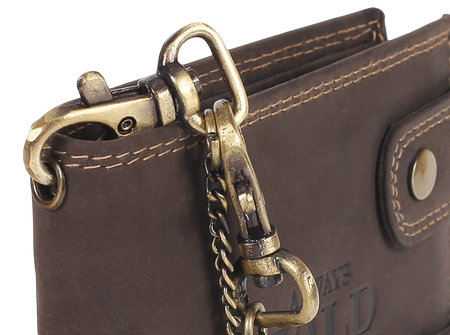 Portfel męski skórzany z RFID - Always Wild, brązowy, duży