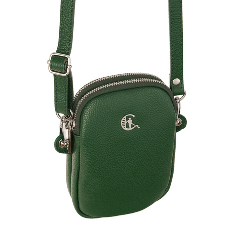 Listonoszka skórzana Canaletto na telefon w zielonym kolorze TD670s56