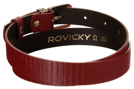 Oryginalny, skórzany pasek damski, wzór skóry węża - Rovicky 90