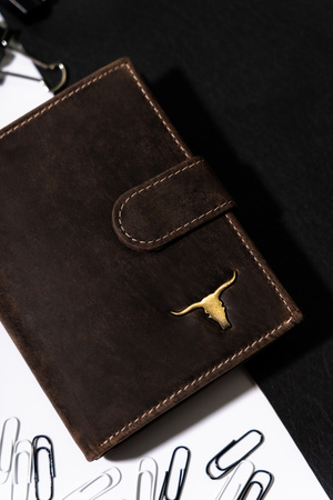 Portfel męski na karty i dokumenty z nubukowej skóry - Buffalo Wild