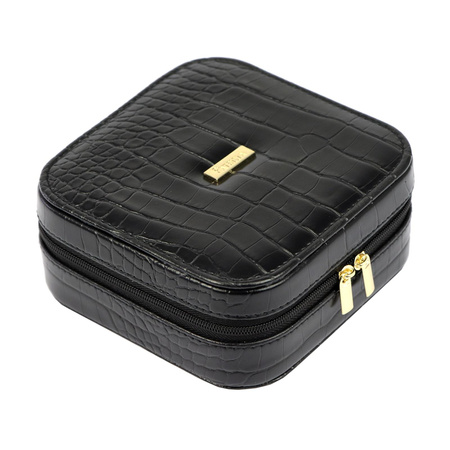 Kuferek Elegancki PATRIZIA w Czarnej Skórze Ekologicznej