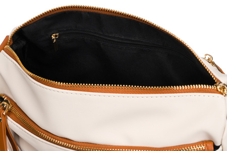 Torebka nylonowa brązowo-beżowa z paskiem na ramię - Peterson