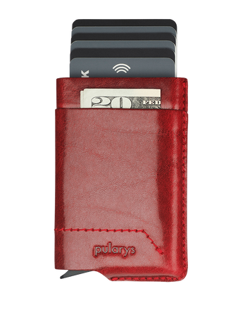 Portfel GOBI Wykonany z roślinnie garbowanej skóry Nomad czerwony