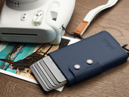 Portfel FUNKY wykonany ze skóry Italia granatowy