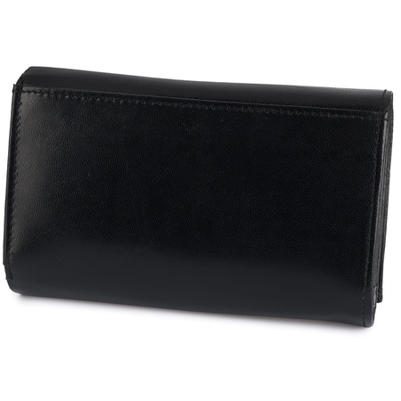Portfel damski z dwoma napami Bellugio - czarny