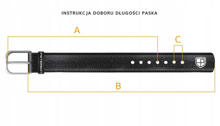 Skórzany pasek męski z tradycyjną metalową klamrą - Peterson 110