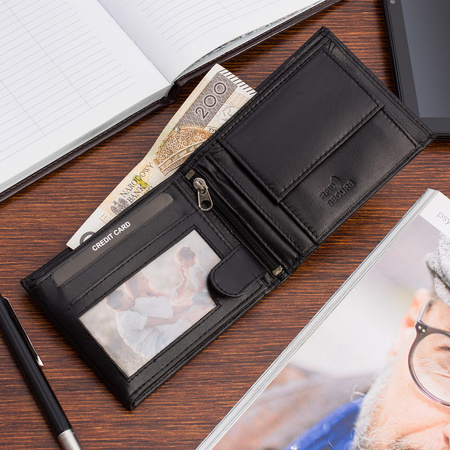 Portfel męski ze skóry z RFID Sanchez - czarny