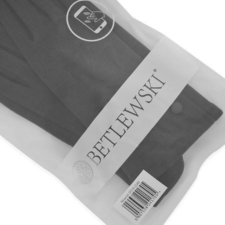 Rękawiczki damskie z guziczkami VELVET szary