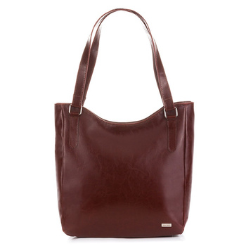 Torba skórzana damska na ramię Paolo Peruzzi Z-09-BR, brązowa