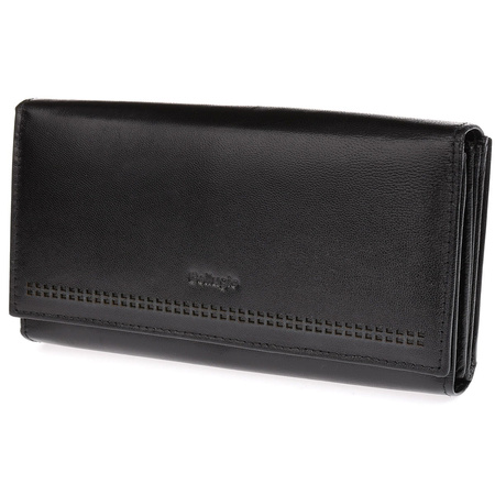 Dwustronny portfel damski skórzany - czarny