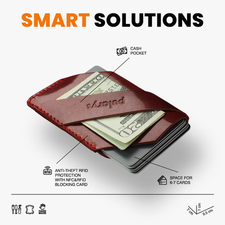 Portfel NAMIB wykonany z roślinnie garbowanej skóry Nomad brązowy