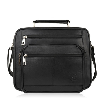 Torba skórzana męska na ramię i do ręki czarna Paolo Peruzzi T-126-BL