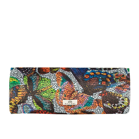 Etui na okulary BajuBaj w kolorowe kwiaty z naturalnej skóry