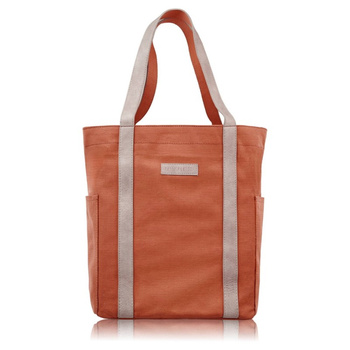 Torba damska na ramię shopper dua wegaska materiaowa pojemna pomaraczowa Paolo Peruzzi E-17-RU