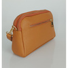 Listonoszka skórzana Vera Pelle Camel z dwiema komorami złotymi okuciami