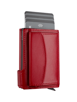 Portfel SOLO Max wykonany z miękkiej w dotyku skóry Italia czerwony