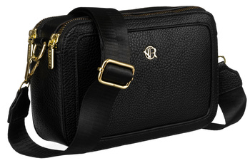 Torebka damska Rovicky z regulowanym paskiem na ramię - czarna elegancja