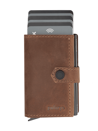 Portfel HIKER wykonany z polerowanej i woskowanej skóry Hunter koniak