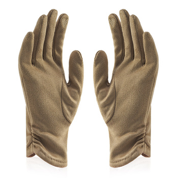 Damskie rękawiczki SUEDE bezowy