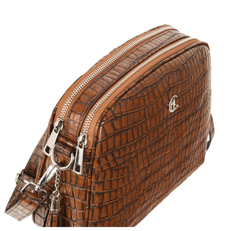 Listonoszka skórzana Canaletto krokodyl w kolorze koniakowym TD808s70