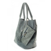 ZAMSZ NATURALNY WŁOSKA TORBA XL A4  SHOPPER BAG  SKÓRZANA SZARA  W567G