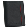 Portfel męski skórzany RFID - czarno-czerwony