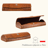 Etui na okulary Canaletto krokodyli skórzane w kolorze koniakowym