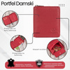 Portfel damski skórzany gęboka czerwie RFID Paolo Peruzzi T-139-RD