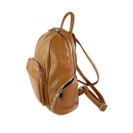 Elegancki poręczny plecak Vera Pelle Camel  VP344C