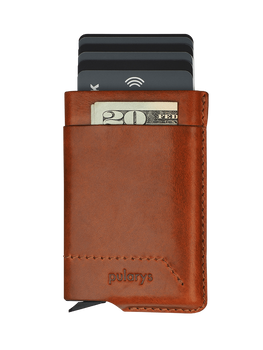 Portfel GOBI Wykonany z roślinnie garbowanej skóry Nomad koniak